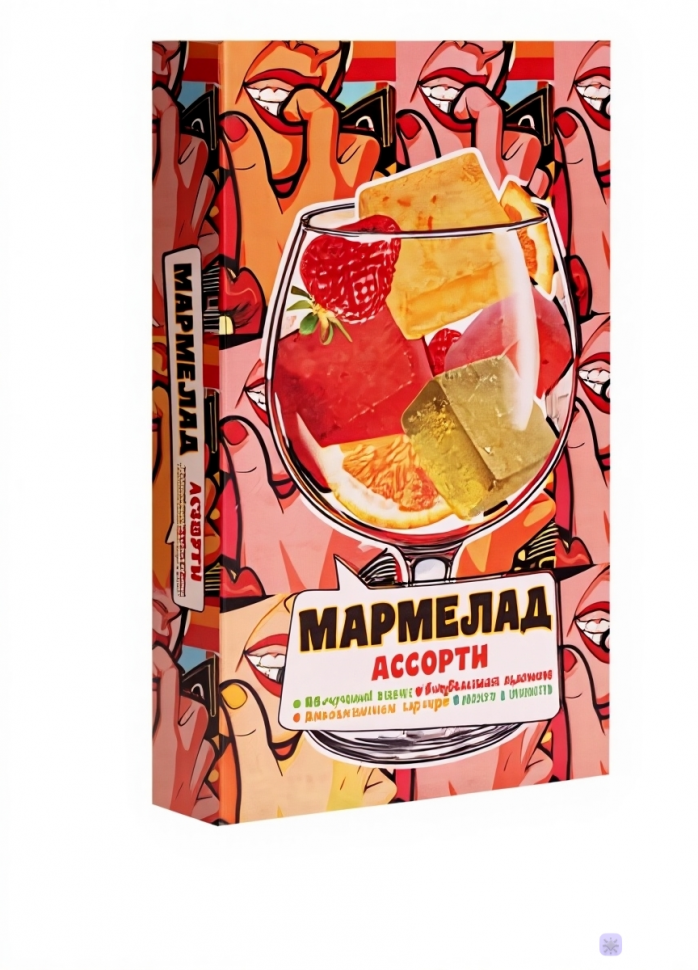  Мармелад АлкоАссорти(яблочный виски, клубничный просекко, апельсиновый вермут, лайм текила) 110г в Кунгуре