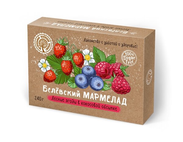 №2 Мармелад белевский на фруктозе 240г "ЛЕСНЫЕ ЯГОДЫ"  в Кунгуре
